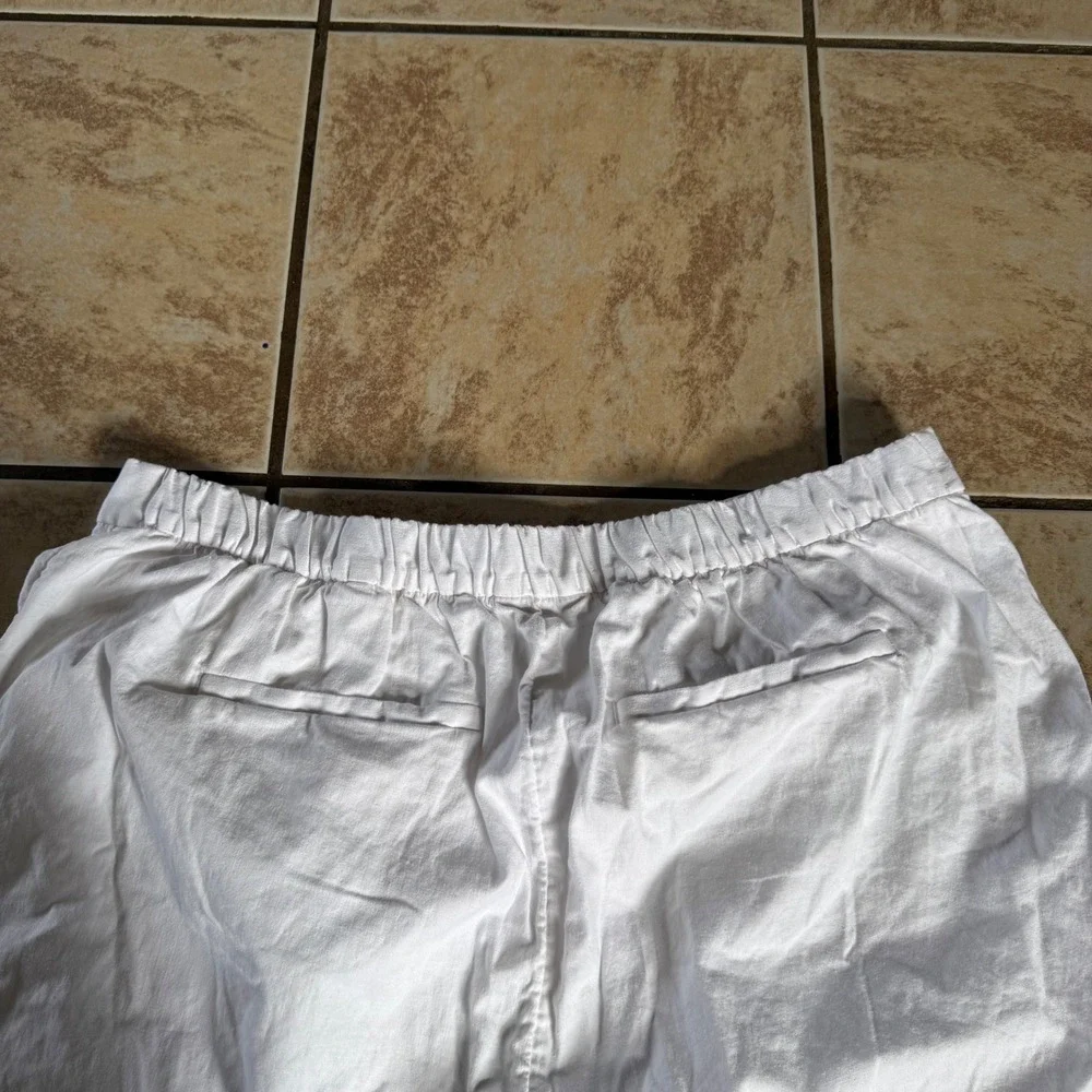 Banana Republic‎ Hayden Wide Leg Linen Blend Pull On Pants Size XL White